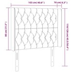vidaXL Tête de lit à LED Rose 103x16x118/128 cm Velours