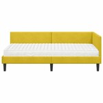 vidaXL Cadre de lit d'angle avec matelas Autre 2 Pièces Jaune Velours