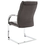 vidaXL Chaise de bureau cantilever Gris Tissu