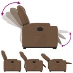 vidaXL Fauteuil inclinable Marron Tissu