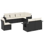 vidaXL Salon de jardin 8 Pièces avec coussins noir résine tressée