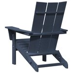 vidaXL Chaise Adirondack Pliante Bleu Marine 74 5x80 5x90 cm HDPE