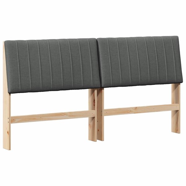 vidaXL Tête de lit capitonnée Gris foncé 180 cm Pin massif