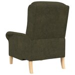 vidaXL Fauteuil Contemporain Vert armée Tissu  Bois Moyen Ergonomique