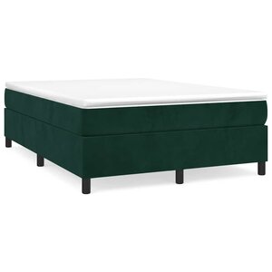 vidaXL Sommier à lattes de lit et matelas Vert foncé 140x190cm Velours