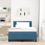 vidaXL Lit à ressorts avec tête de lit Bleu foncé 120 x 190 cm Velours