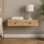 vidaXL Table d'appoint murale 87 5 x 34 5 x 17 cm Bois d'ingénierie