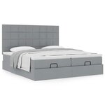 VidaXL Cadre de lit ottoman et matelas gris clair 160x200cm tissu