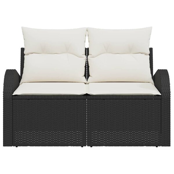 vidaXL Canapé de jardin Noir 124 x 62 x 69cm polyrotin