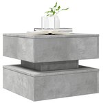vidaXL Table basse avec lumières LED gris béton 50x50x40 cm
