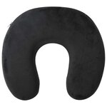 vidaXL Oreiller de Voyage pour le Cou Noir 27 x 27 x 8 cm Velours