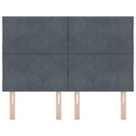 vidaXL Tête de lit LED design blocs diamants gris foncé 160 cm en velours