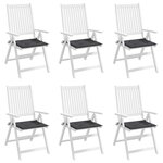 vidaXL Coussins de chaise de jardin lot de 6 anthracite 40x40x4 cm