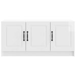 vidaXL Meuble TV Blanc brillant 99 x 34 5 x 47 cm Bois d'ingénierie