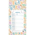 Calendrier Bloc Mensuel Mural 2026 - 16x33cm - Décor aléatoire*