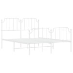 vidaXL Cadre de lit métal sans matelas et pied de lit blanc 140x200 cm