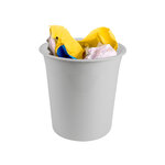 Corbeille papier q-connect plastique resistant 13l       275x285mm coloris gris opaque