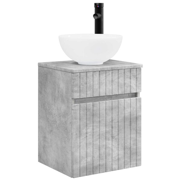 vidaXL Meuble de lavabo mural Gris béton 39 x 41 x 64 5 cm