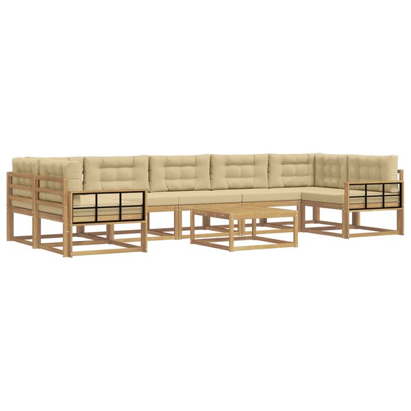 vidaXL Ensemble de canapés d'extérieur 6 pc Blanc et Beige