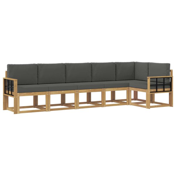 vidaXL Ensemble de canapés d'extérieur 6 pc Blanc et anthracite