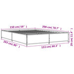 vidaXL Cadre de lit sans matelas chêne fumé 150x200 cm