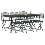 vidaXL Ensemble de meubles d'extérieur 7 Pièces Anthracite Fer et Acier