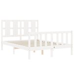 vidaXL Cadre de lit avec tête de lit blanc 140x200 cm bois massif