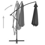 vidaXL Parasol de jardin en porte-à-faux et poteau en aluminium