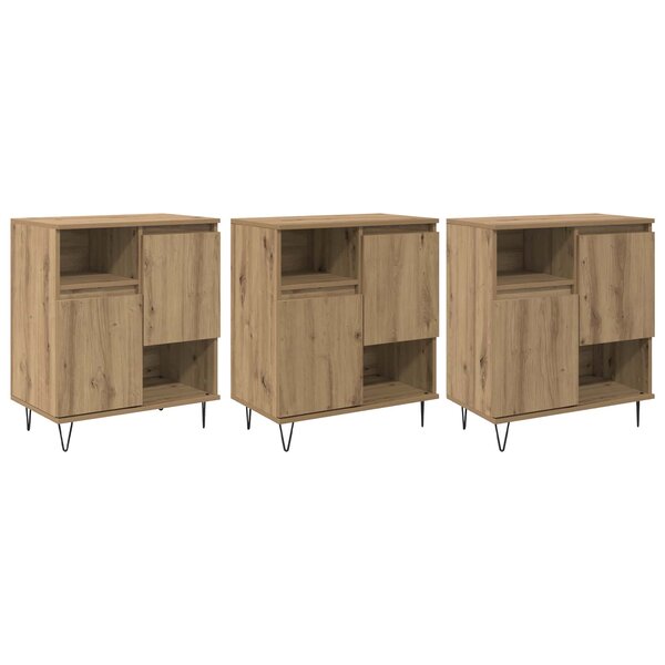 vidaXL Buffet 3 Pièces Chêne artisanal 60 x 35 x 70 cm