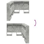 vidaXL Tête de lit de rangement Gris béton 100 cm Bois d'ingénierie