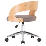 vidaXL Chaises pivotantes à manger lot de 4 taupe bois courbé et tissu