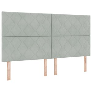 vidaXL Lit à ressorts avec matelas Gris clair 180 x 200 cm Velours