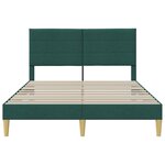 vidaXL Cadre de lit avec tête de lit Vert foncé 160 x 200 cm Tissu