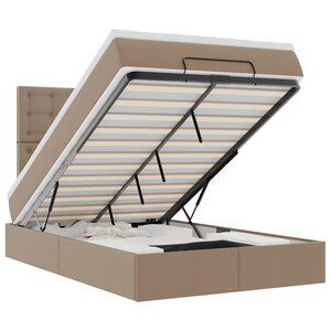 VidaXL Cadre de lit ottoman et matelas cappuccino 120x200cm similicuir
