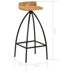vidaXL Chaises de bar lot de 2 bois de manguier solide