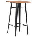vidaXL Mobilier de bar 3 Pièces Acier Marron Noir