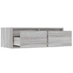 vidaXL Meuble TV avec lumières LED sonoma gris 75x35 5x25 cm