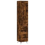 vidaXL Buffet haut Chêne fumé 34 5x34x180 cm Bois d'ingénierie