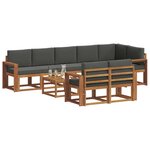 vidaXL Ensemble de canapés d'extérieur 9 pc Naturel et Anthracite