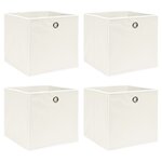 vidaXL Boîtes de rangement 4 Pièces Blanc 32x32x32 cm Tissu