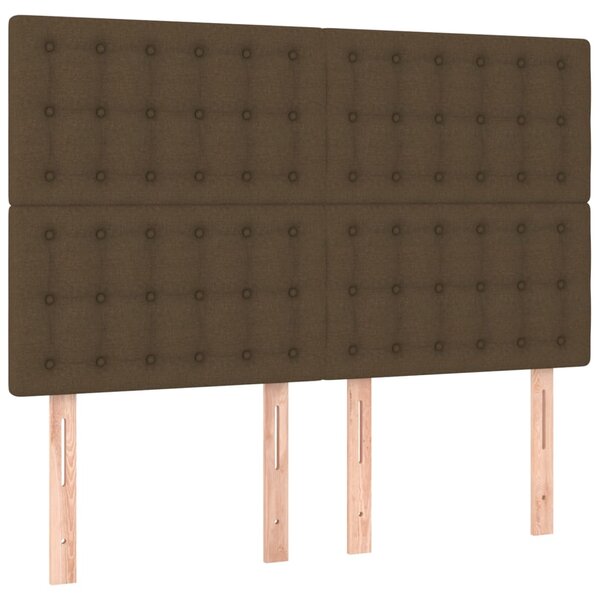 vidaXL Tête de lit Marron foncé 144 x 5 x 118/128 cm Tissu