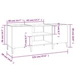 vidaXL Armoire à disques blanc brillant 121x38x48 cm bois d'ingénierie