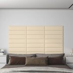 vidaXL Panneaux muraux 12 Pièces Crème 60x15 cm Tissu 1 08 m²