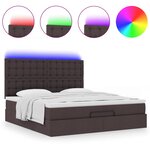 VidaXL Cadre de lit ottoman avec matelas marron foncé 160x200 cm tissu