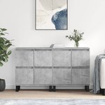 vidaXL Buffets 2 Pièces gris béton bois d'ingénierie