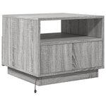 vidaXL Table basse avec lumières LED sonoma gris 50x49x40 cm