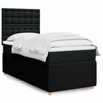 vidaXL Sommier à lattes de lit avec matelas Noir 90x190 cm Tissu