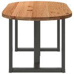 vidaXL Table à manger marron clair bois de chêne massif ovale