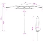 vidaXL Parasol de jardin 300 x 300 cm Polyester Rectangulaire Taupe