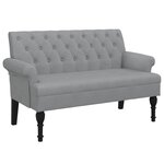 vidaXL Banc avec dossier gris clair 120x62x75 5 cm tissu